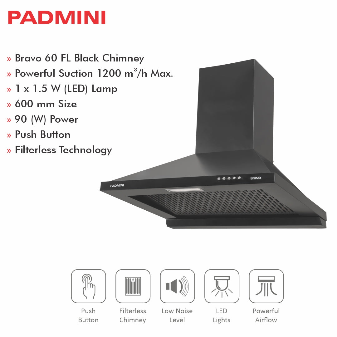 PADMINI Electric Chimney Bravo 60 FL (FILTERLESS)