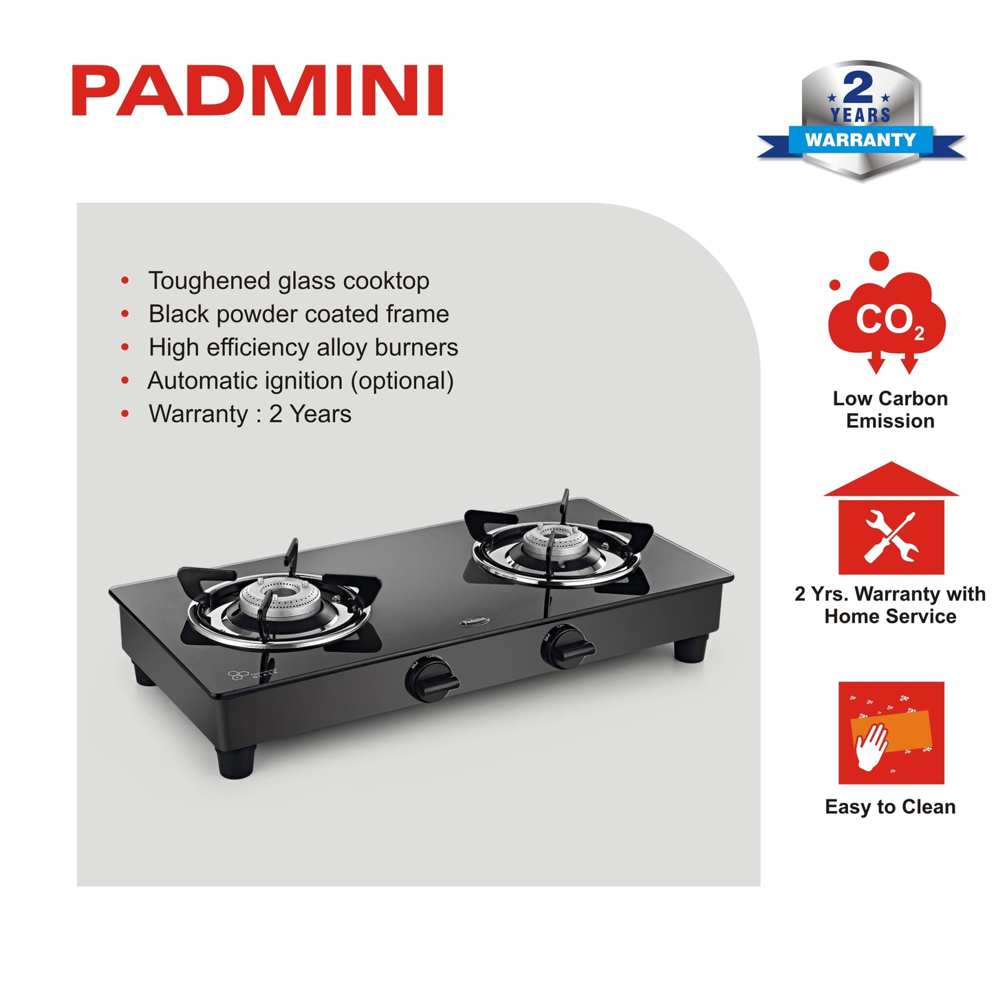 PADMINI 2 Burner 2GT Nano - PADMINI APPLIANCES