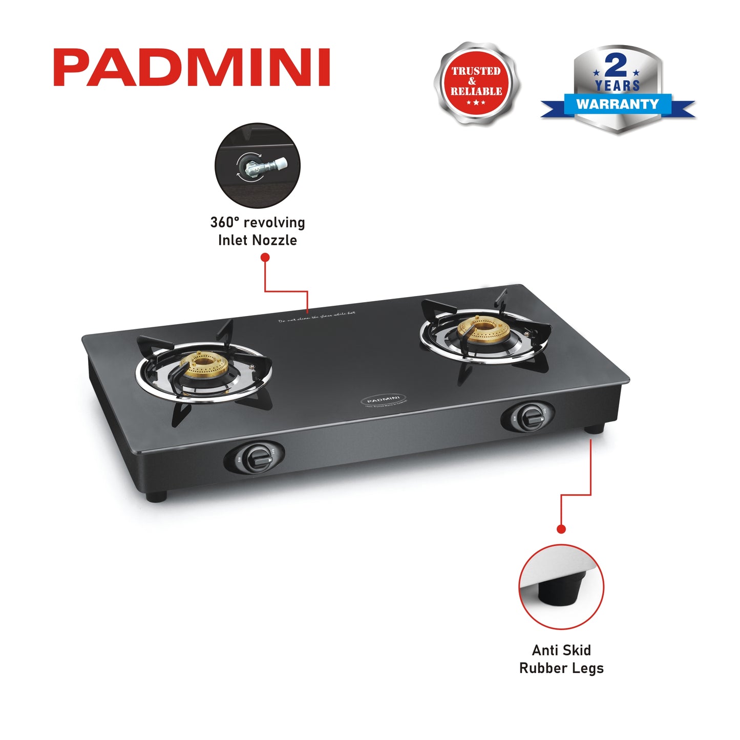 PADMINI 2 Burner 2GT Shine - PADMINI APPLIANCES
