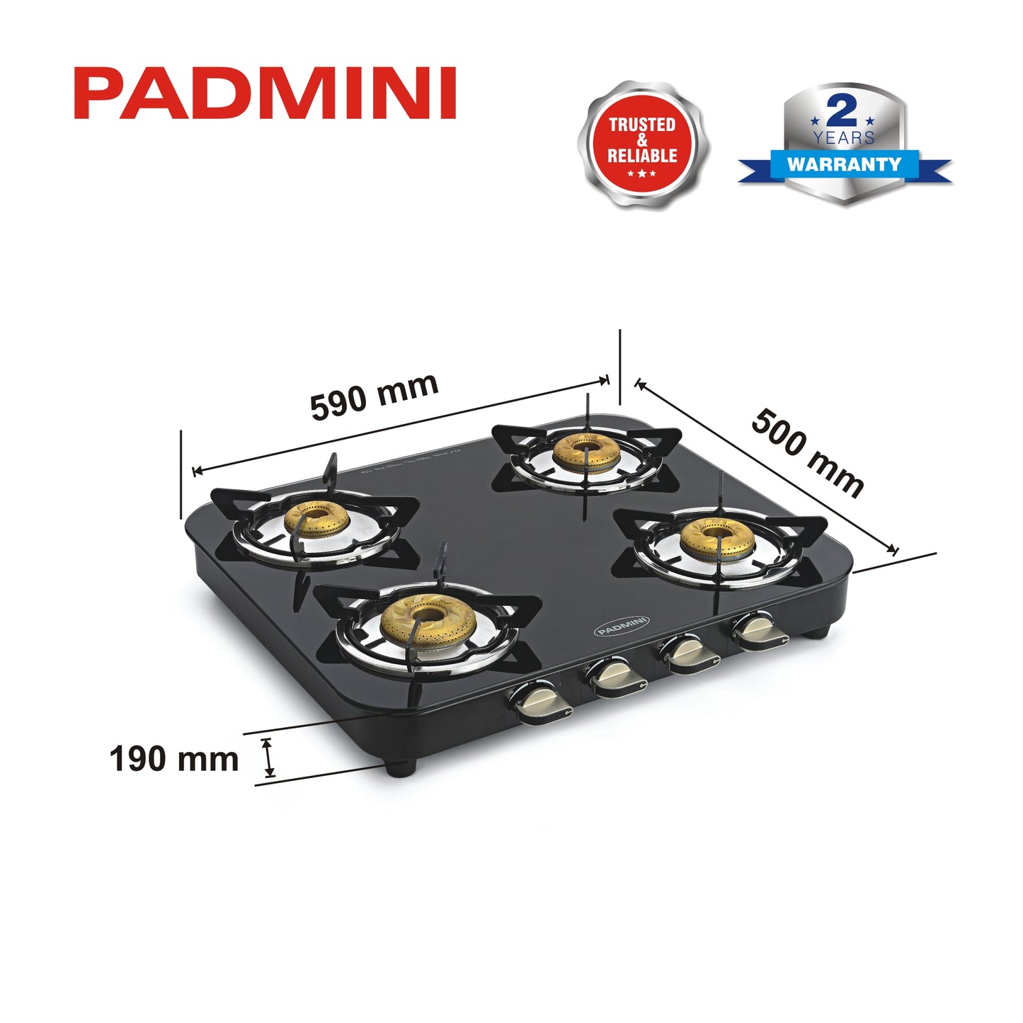 PADMINI 4 Burner Cooktop 4GT Grand - PADMINI APPLIANCES