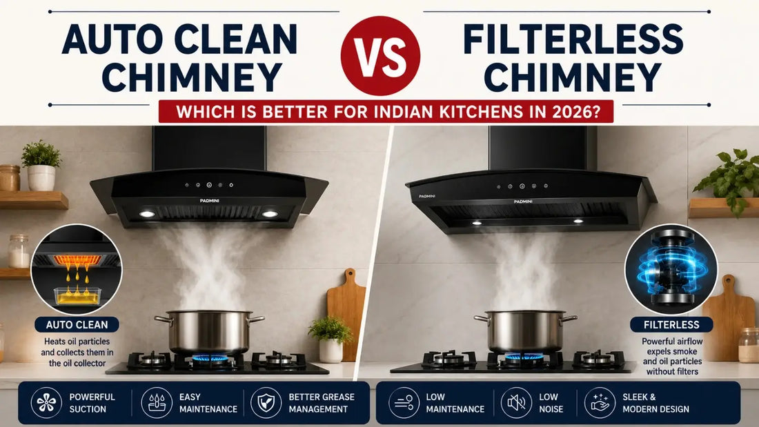 Auto Clean Chimney vs Filterless Chimney
