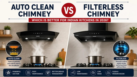 Auto Clean Chimney vs Filterless Chimney