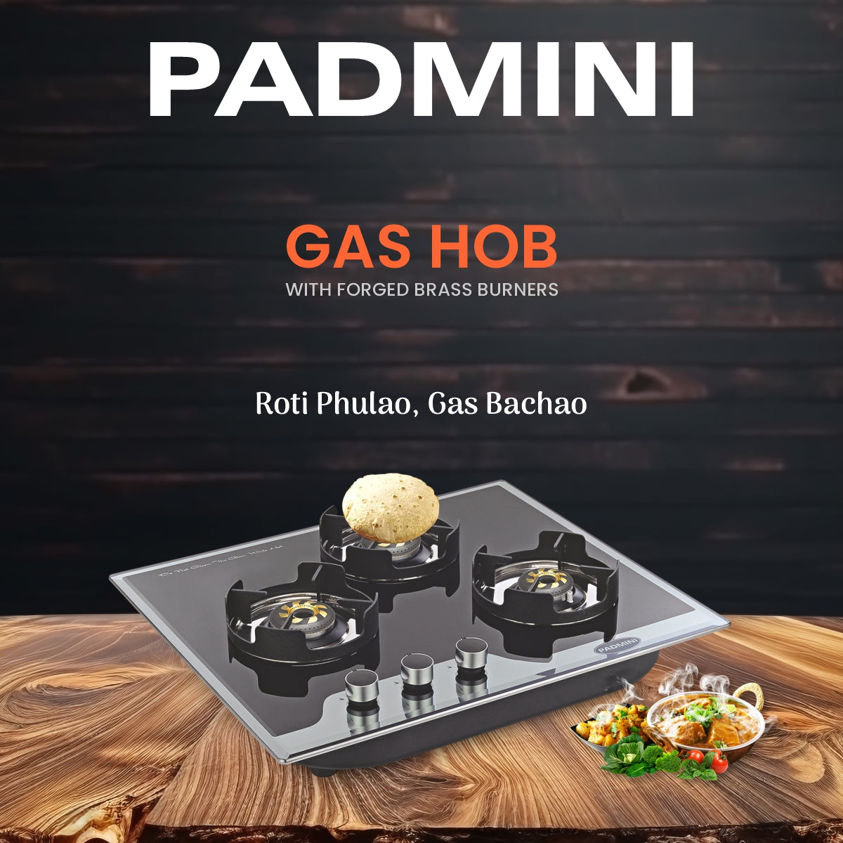 PADMINI Gas Hob 302 GL IB HF (High Flame)
