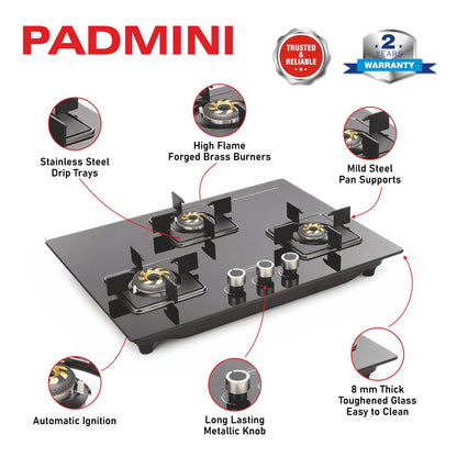 PADMINI Gas Hob 304 GL IB HF