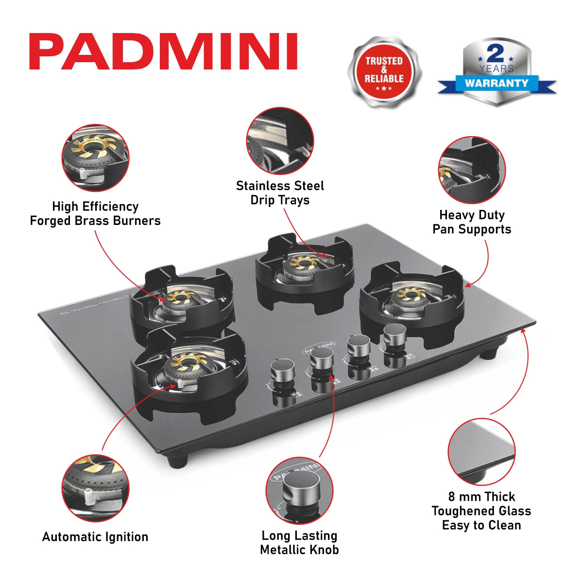 PADMINI Gas Hob 400 GL IB