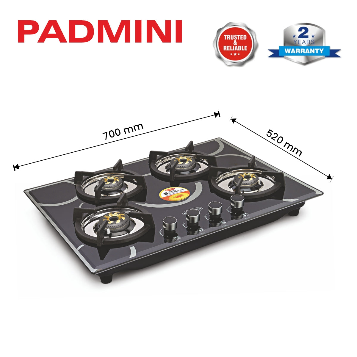 PADMINI Gas Hob 404 GL IB