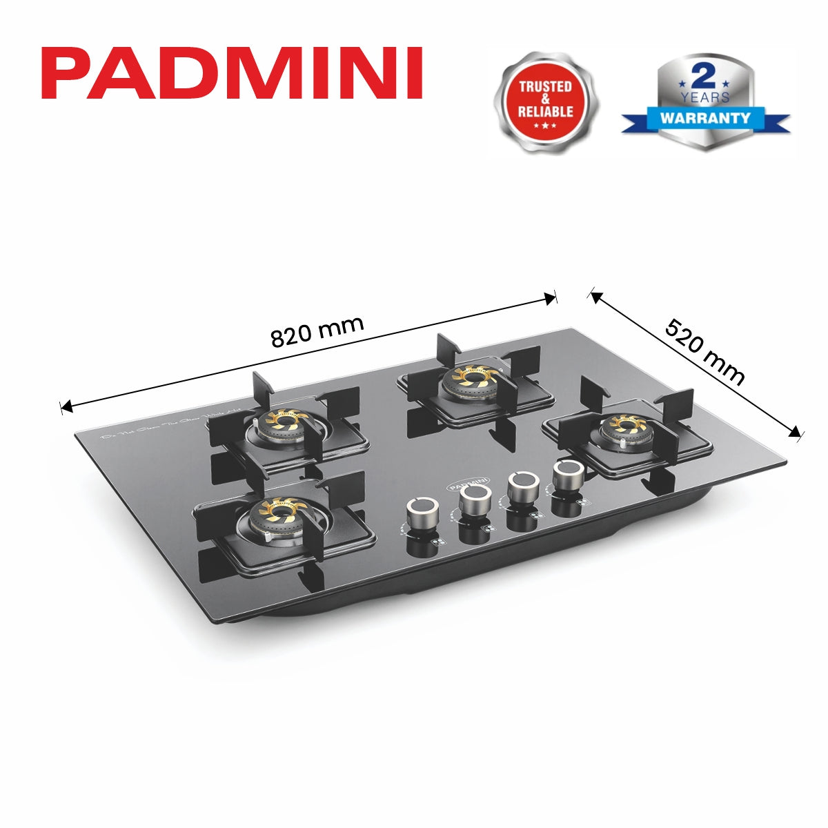 PADMINI Gas Hob 407 GL IB HF (High Flame)