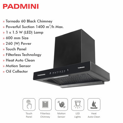 PADMINI Electric Chimney Tornado 60
