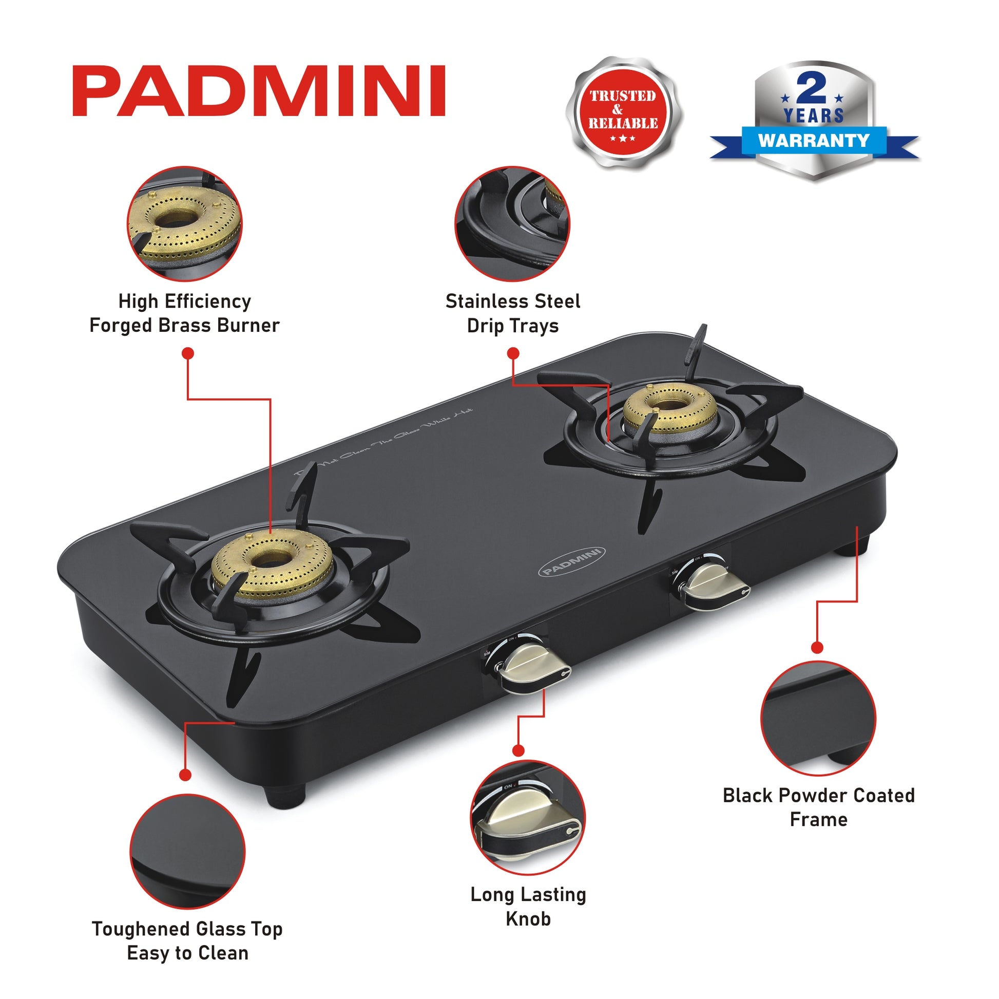 PADMINI 2 Burner 2GT Lotus - PADMINI APPLIANCES