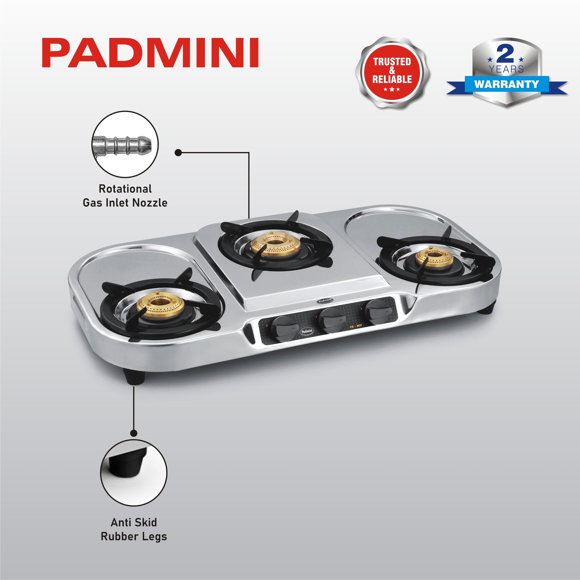 PADMINI CS-307 HF (High Flame Burner) - PADMINI APPLIANCES