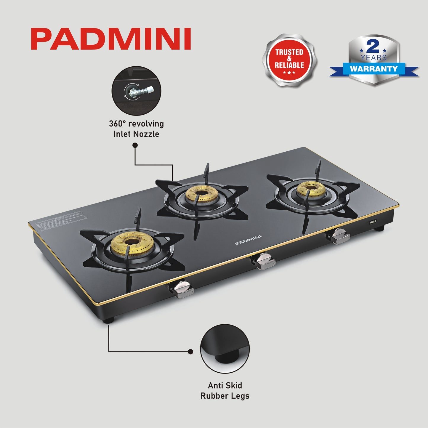 best 3 Burner Cooktop 3GT Gold online