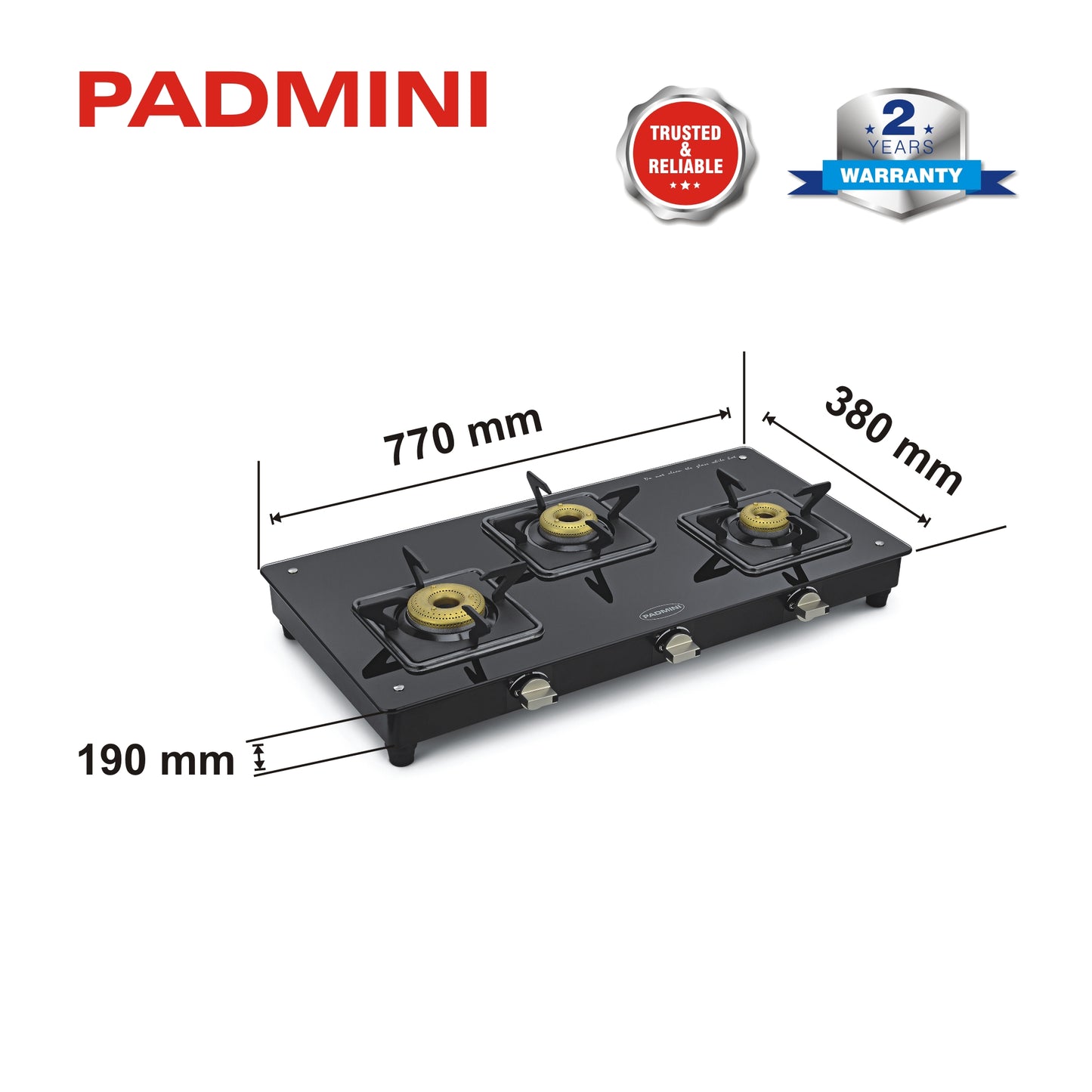 3 Burner Cooktop 3GT Elite - PADMINI APPLIANCES