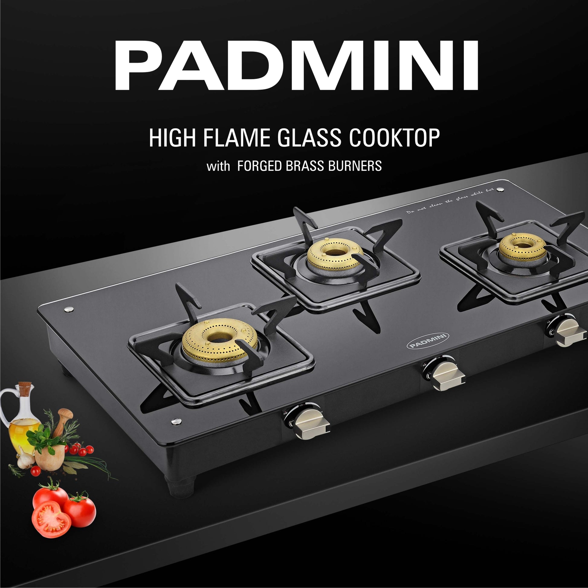 PADMINI 3 Burner Cooktop 3GT Elite - PADMINI APPLIANCES