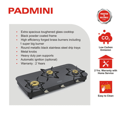 PADMINI 3 Burner 3GT Lotus - PADMINI APPLIANCES