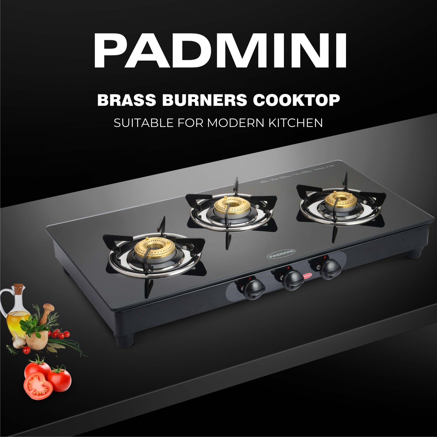 PADMINI 3 Burner 3GT Shine - PADMINI APPLIANCES