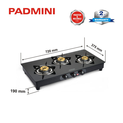 PADMINI 3 Burner 3GT Star - PADMINI APPLIANCES