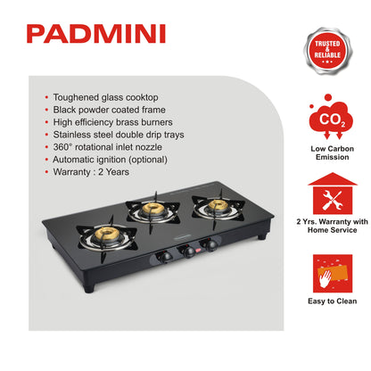 PADMINI 3 Burner 3GT Star - PADMINI APPLIANCES