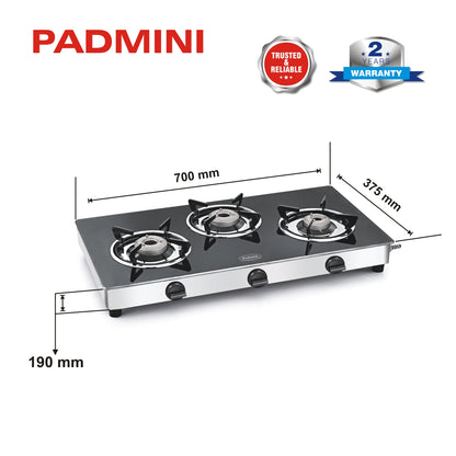 PADMINI 3 Burner 3GT Magma - PADMINI APPLIANCES