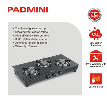 PADMINI 3 Burner 3GT Prima - PADMINI APPLIANCES