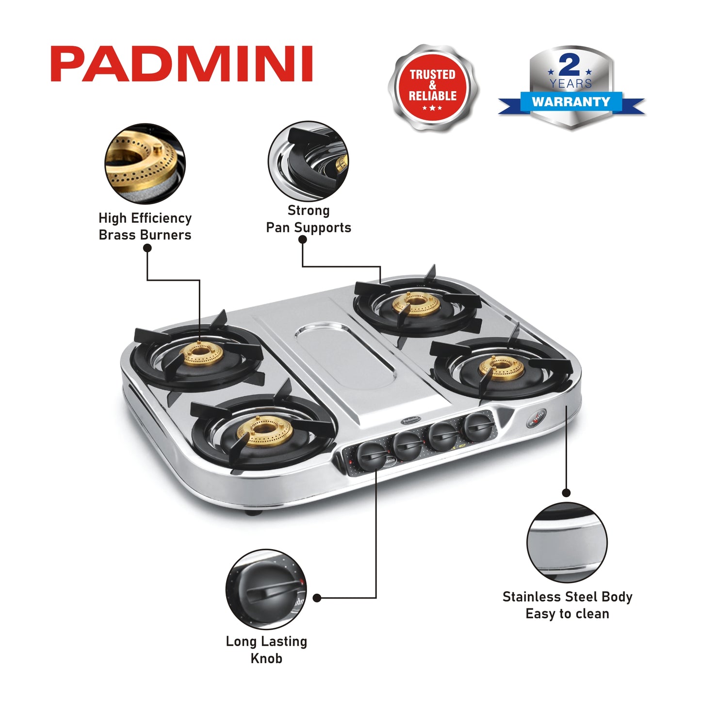 PADMINI CS-407 HF (High Flame Burner) - PADMINI APPLIANCES