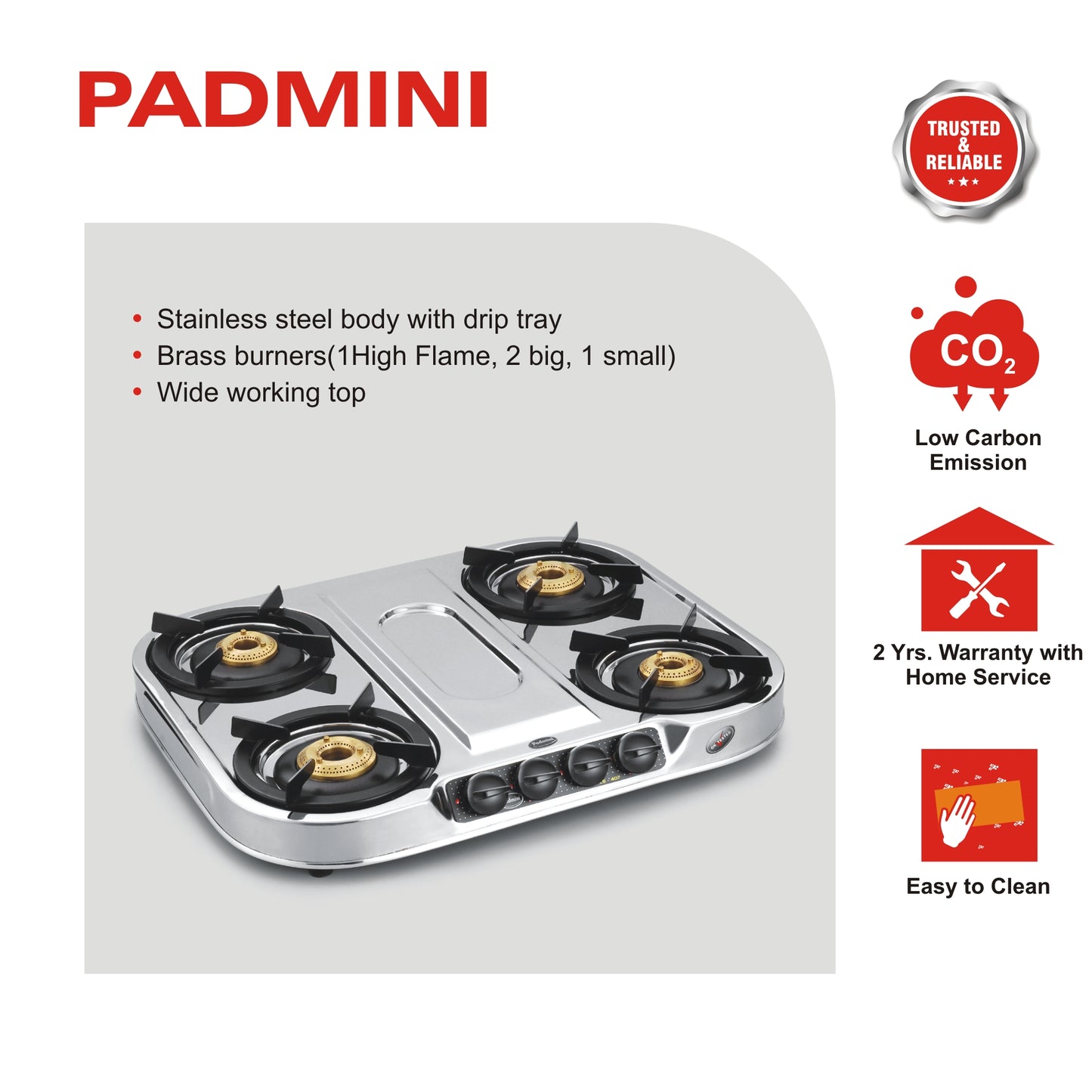 PADMINI CS-407 HF (High Flame Burner) - PADMINI APPLIANCES