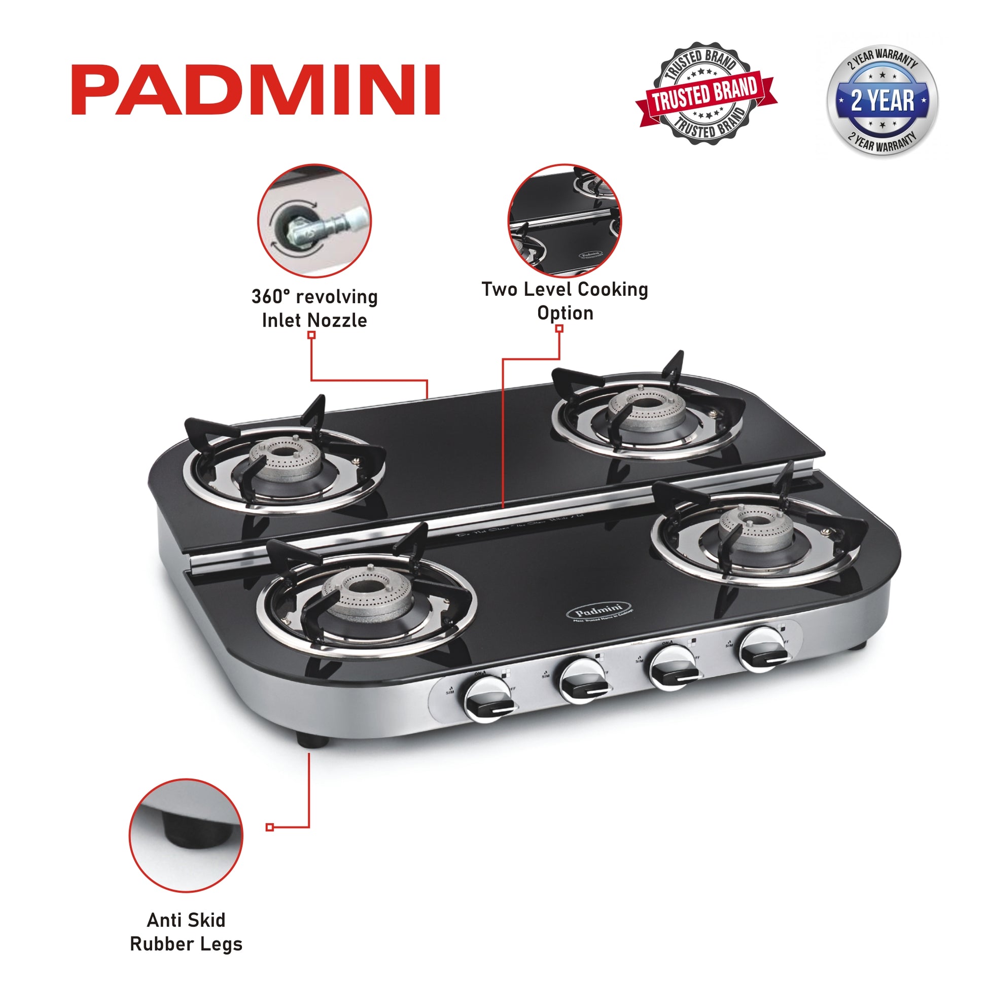 4 Burner Cooktop 4GT RU ST - PADMINI APPLIANCES