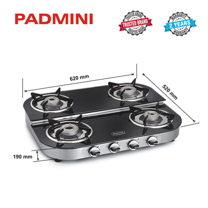 PADMINI 4 Burner Cooktop 4GT RU ST - PADMINI APPLIANCES