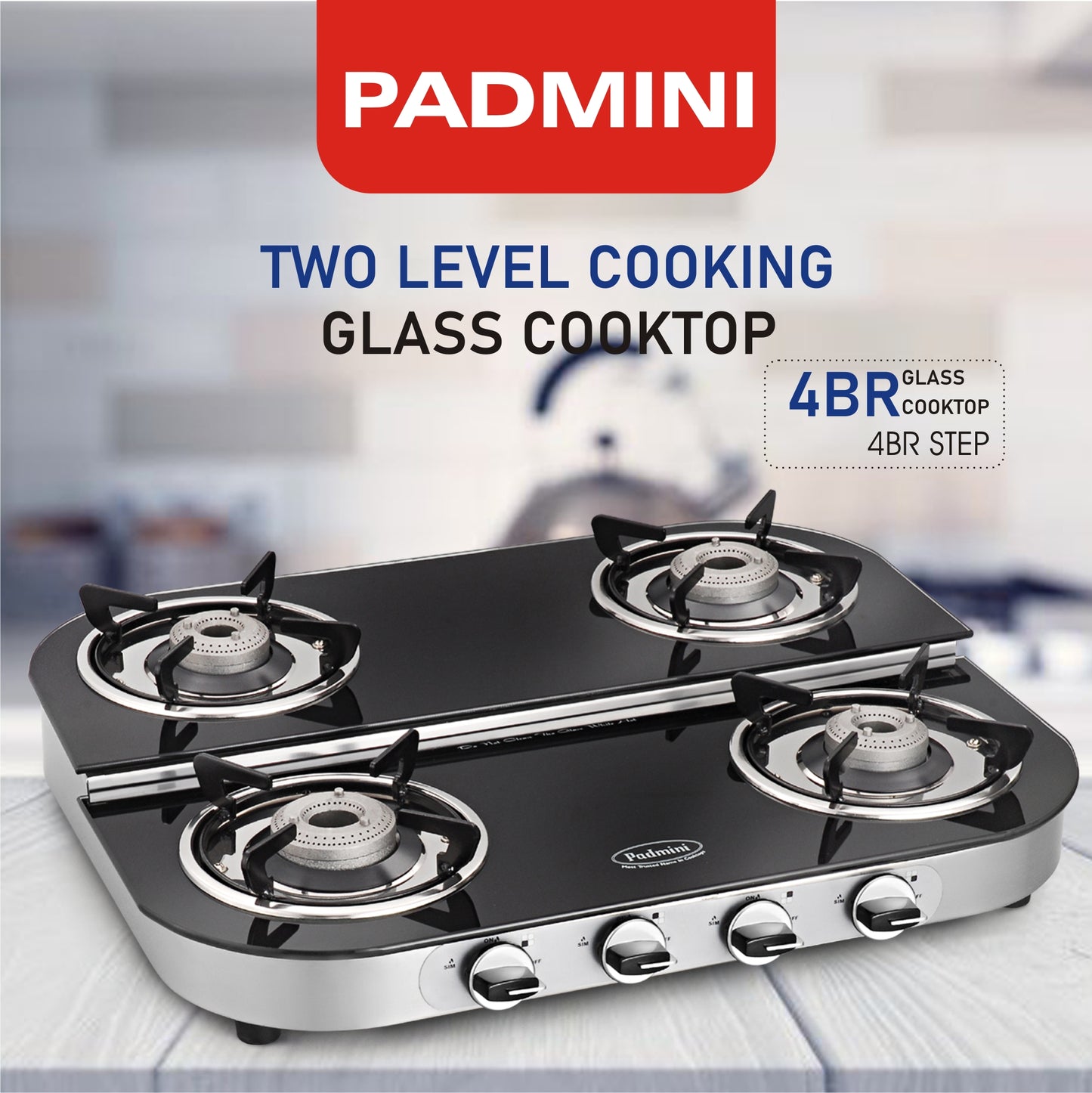 PADMINI 4 Burner Cooktop 4GT RU ST - PADMINI APPLIANCES