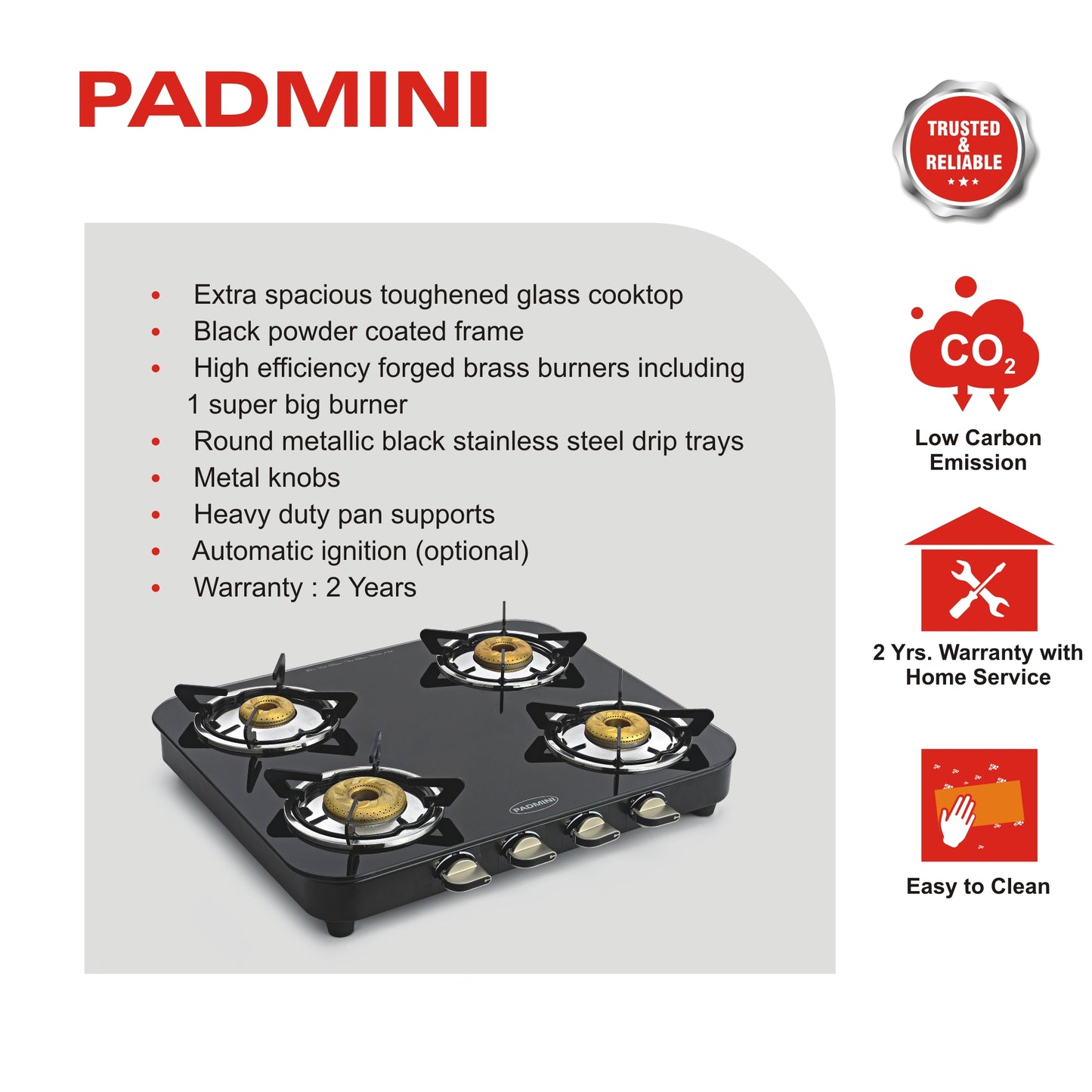 PADMINI 4 Burner Cooktop 4GT Lotus online