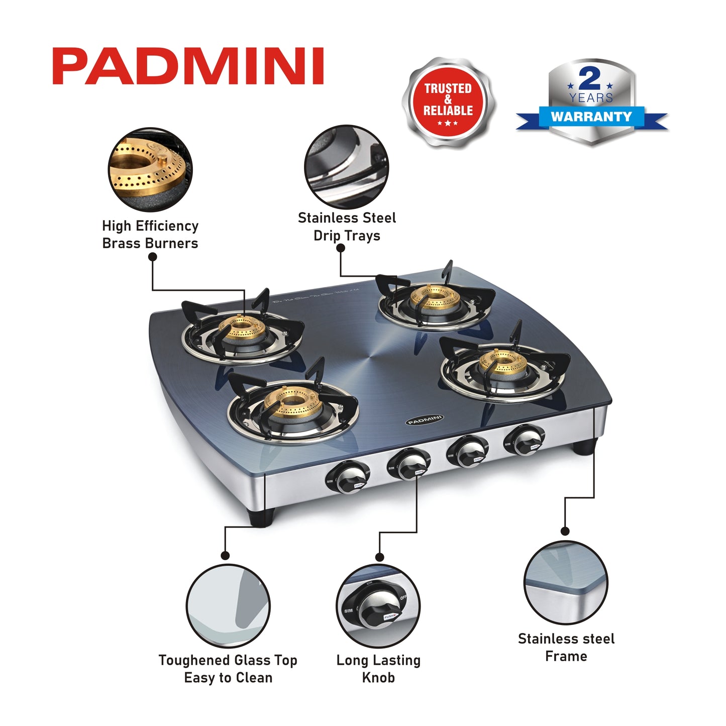 4 Burner Cooktop 4GT Silvo