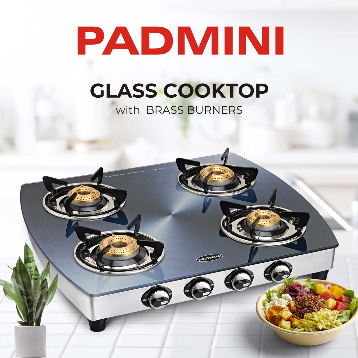 PADMINI 4 Burner Cooktop 4GT Silvo