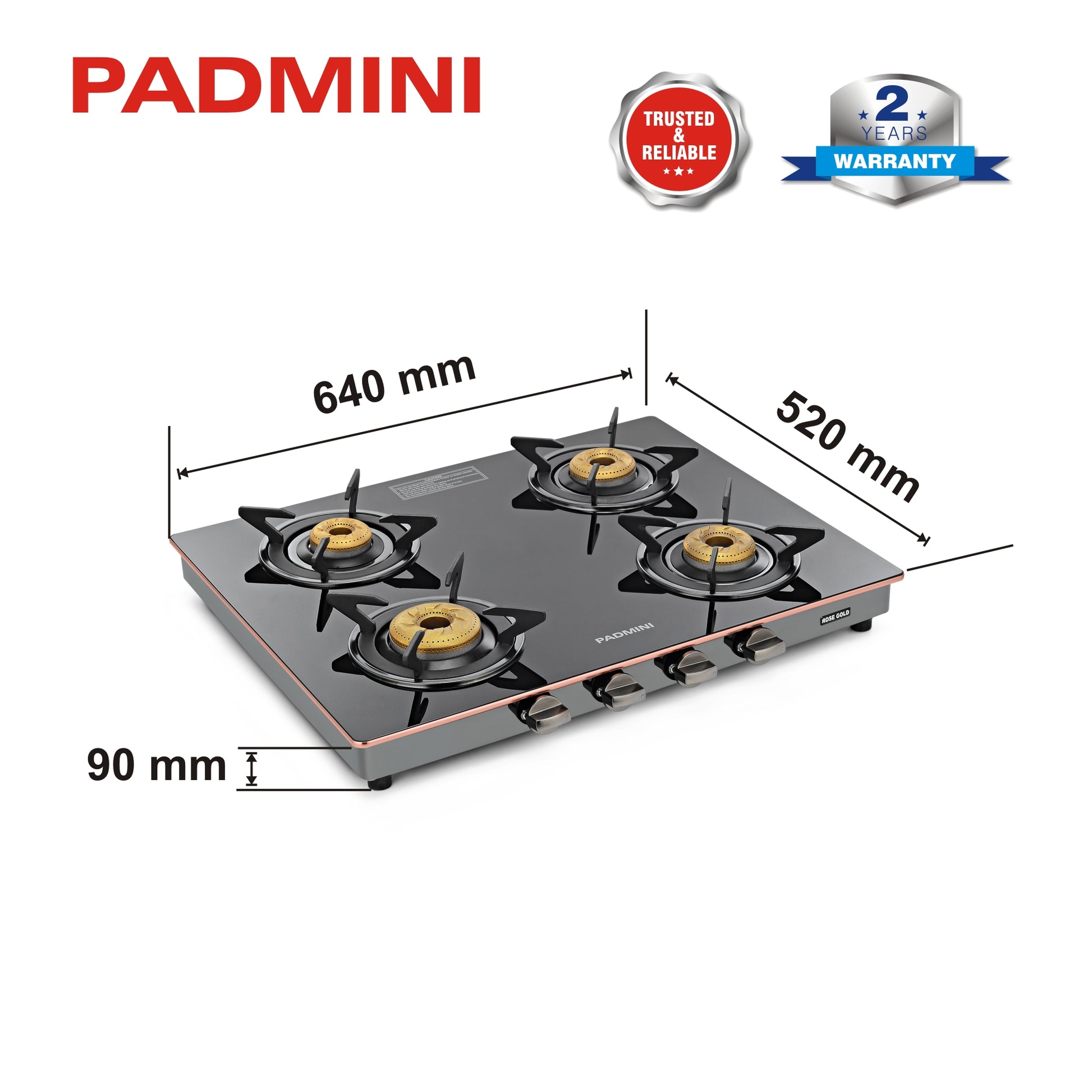 buy 4 Burner Cooktop 4GT Rose Gold