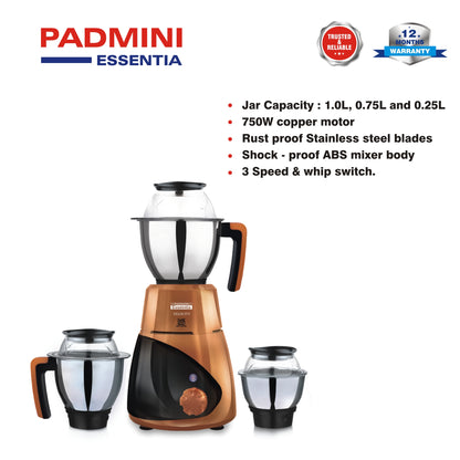 PADMINI Mixer Grinder Velocity 750 - PADMINI APPLIANCES